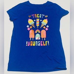 Cat and Jack Blue “Treat Yourself” Shirt Youth Large